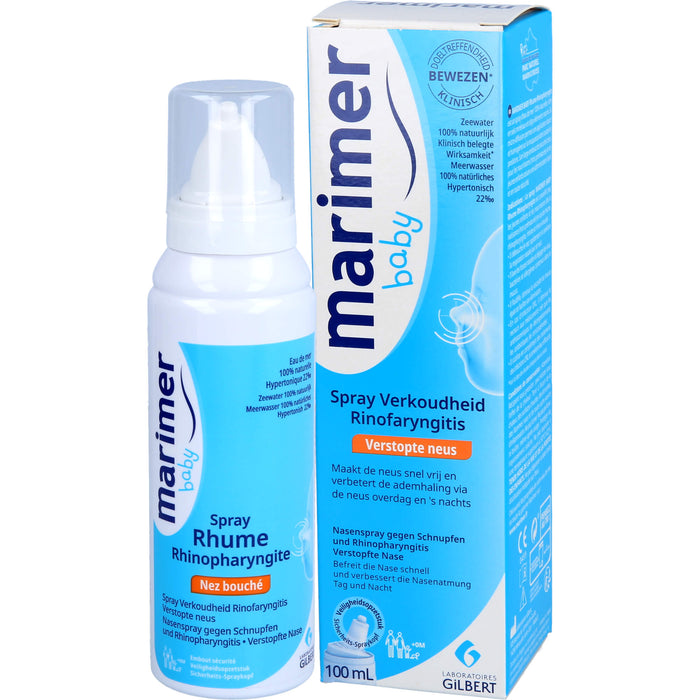 Marimer Baby Nasenspray bei Schnupfen, Rhinopharyngitis, 100 ml Solution