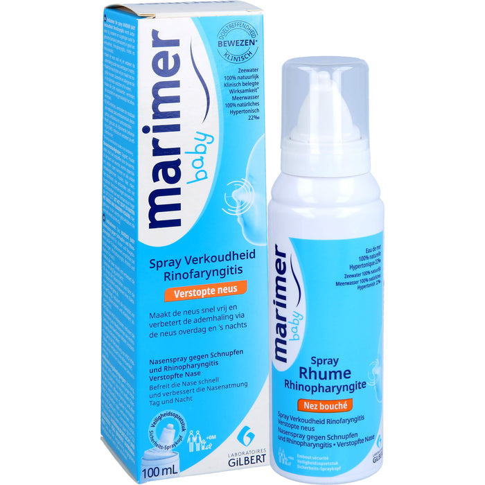 Marimer Baby Nasenspray bei Schnupfen, Rhinopharyngitis, 100 ml Lösung