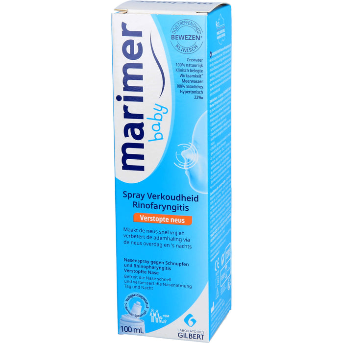 Marimer Baby Nasenspray bei Schnupfen, Rhinopharyngitis, 100 ml Solution
