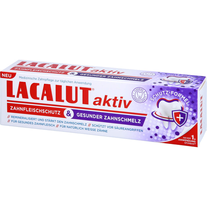 LACALUT Zahncreme mit aktiv Zahnfleischschutz & für gesunden Zahnschmelz, 75 ml Dentifrice