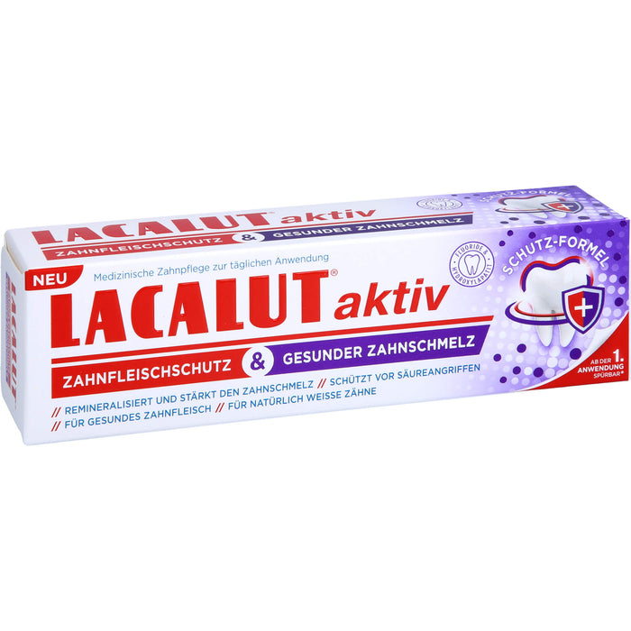 LACALUT Zahncreme mit aktiv Zahnfleischschutz & für gesunden Zahnschmelz, 75 ml Dentifrice