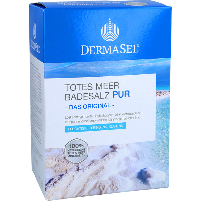 DermaSel Totes Meer Badesalz Pur feuchtigkeitsbindend und klärend, 1500 g Salt