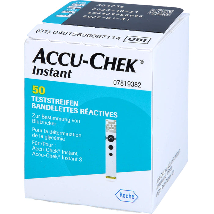 ACCU-CHEK Instant Acti Medi Teststreifen zur Bestimmung des Blutzuckers, 50 pc Bandelettes réactives