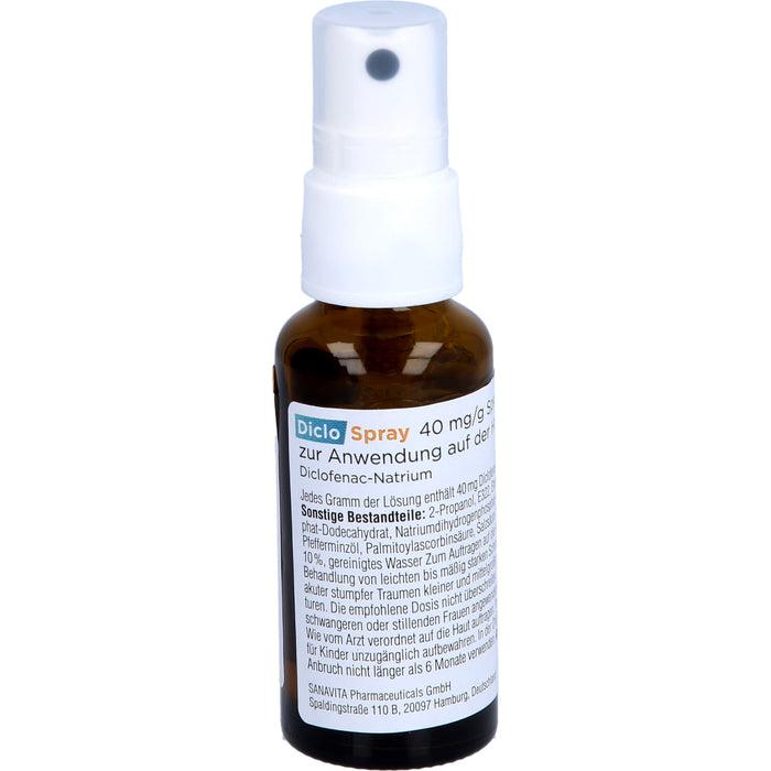 SANAVITA DicloSpray 40 mg/g  bei mäßig bis starken Schmerzen, 25 g Solution