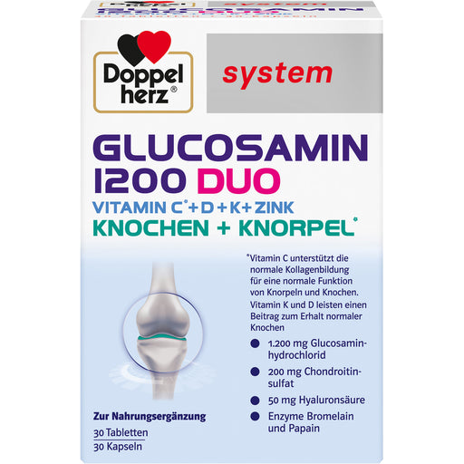 Doppelherz Glucosamin 1200 Duo für Knochen und Knorpel Tabletten und Kapseln, 60 St. Tabletten und Kapseln