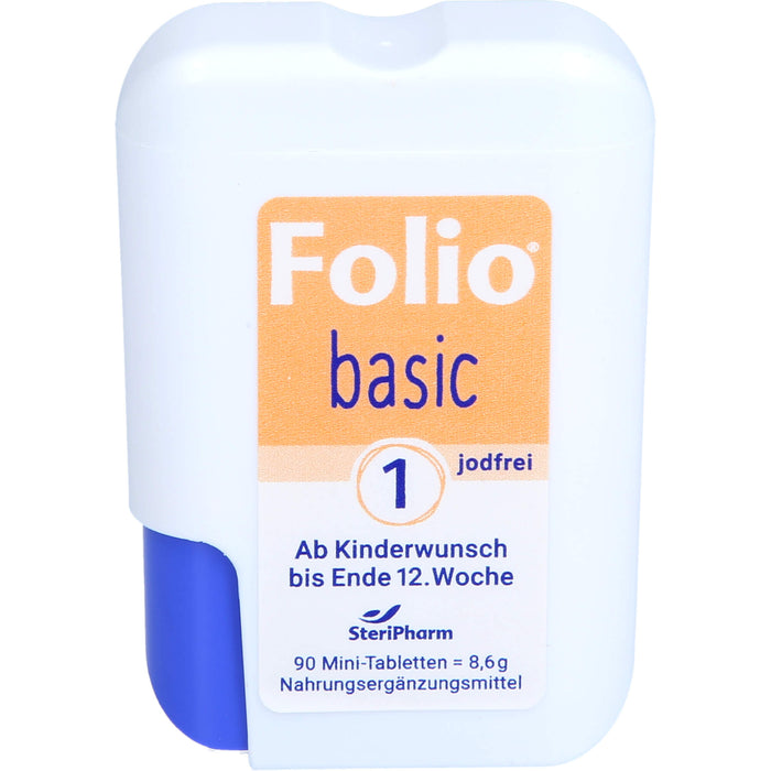 Folio 1 Basic jodfrei ab Kinderwunsch bis Ende 12.Woche, 90 pcs. Tablets