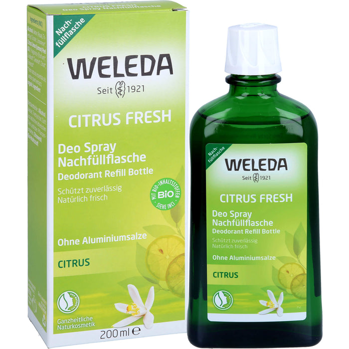 WELEDA Citrus Fresh Deo Spray Nachfüllflasche, 200 ml Lösung
