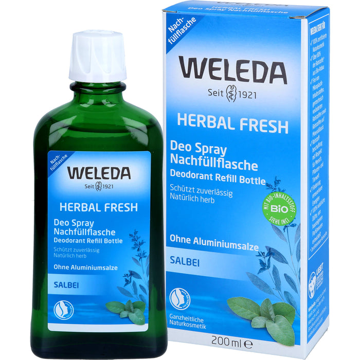 WELEDA Deodorant Nachfüllflasche Salbei ohne Aluminiumsalze, 200 ml Solution