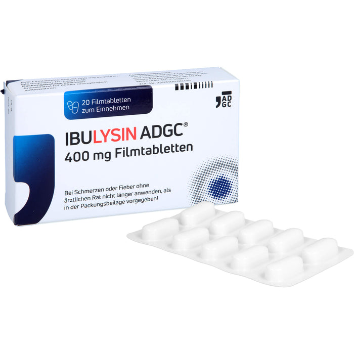 ADGC IbuLysin 400 mg Filmtabletten bei Schmerzen oder Fieber, 20 pcs. Tablets