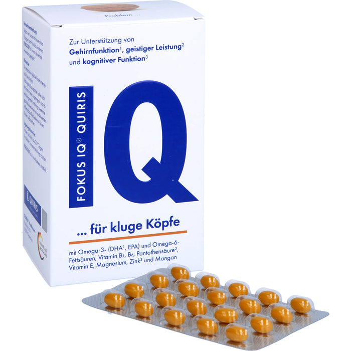 FOKUS IQ QUIRIS Kapseln zur Unterstützung von Gehirnfunktion, geistiger Leistung und kognitiver Funktion, 120 pc Capsules