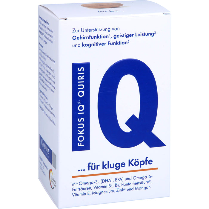 FOKUS IQ QUIRIS Kapseln zur Unterstützung von Gehirnfunktion, geistiger Leistung und kognitiver Funktion, 120 pc Capsules