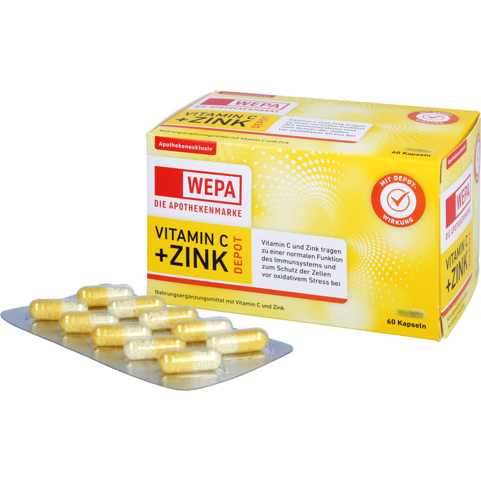 WEPA Vitamin C + Zink Kapseln, 60 St. Kapseln