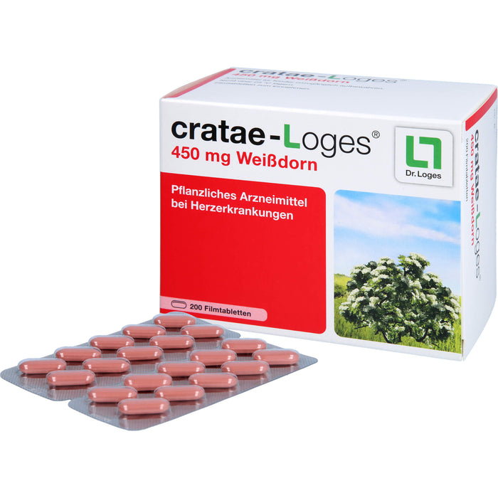 Cratae-Loges 450 mg Weißdorn Filmtabletten bei Herzerkrankungen, 200 St. Tabletten