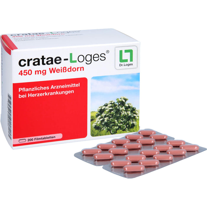 Cratae-Loges 450 mg Weißdorn Filmtabletten bei Herzerkrankungen, 200 St. Tabletten