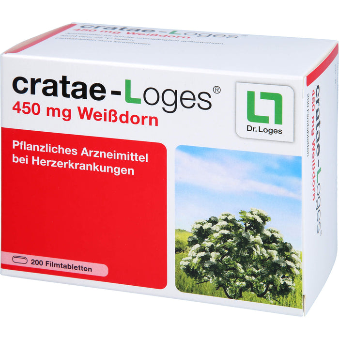 Cratae-Loges 450 mg Weißdorn Filmtabletten bei Herzerkrankungen, 200 St. Tabletten