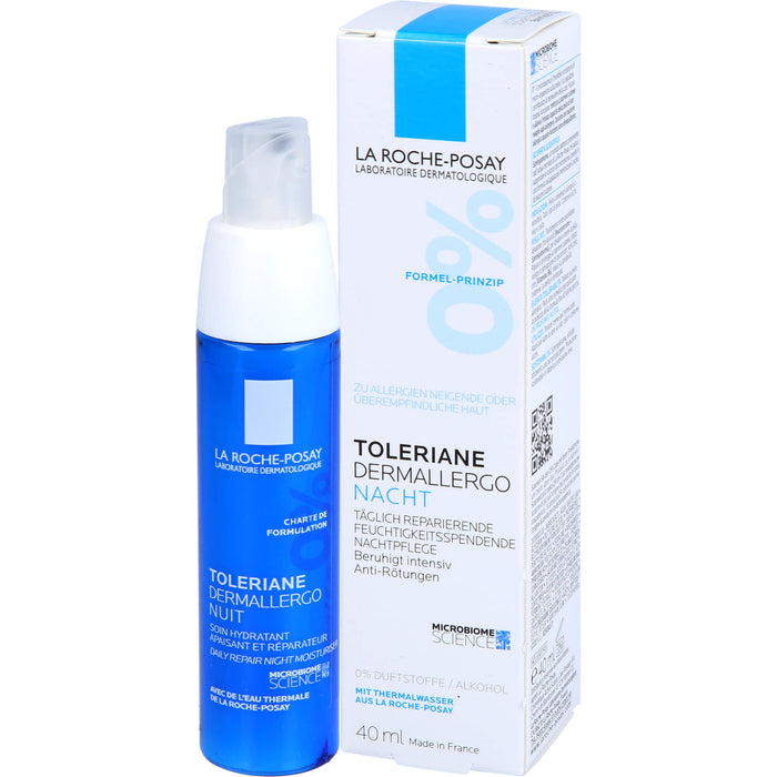La Roche-Posay Toleriane Dermallergo Nacht täglich reparierende, feuchtigkeitsspendende Nachtpflege, 40 ml Crème