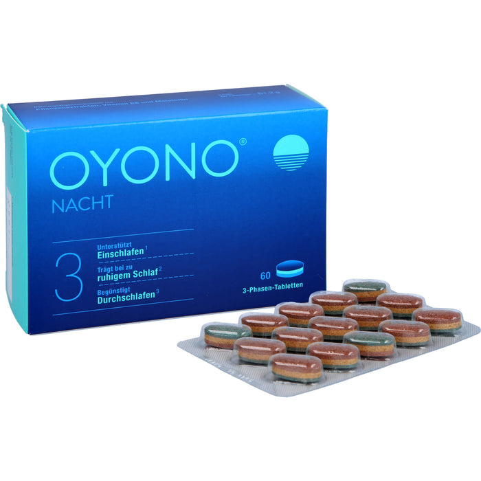 OYONO Nacht Tabletten mit 1 mg Melatonin, Baldrian und Zitronenmelisse, 60 St. Tabletten