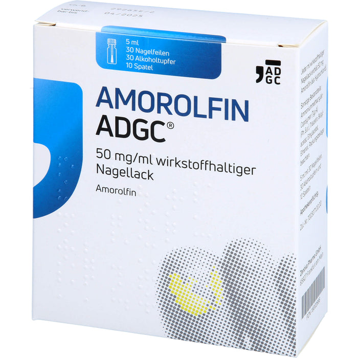 ADGC Amorolfin wirkstoffhaltiger Nagellack gegen Nagelpilz inkl. Set, 5 ml Vernis à ongles contenant une substance active