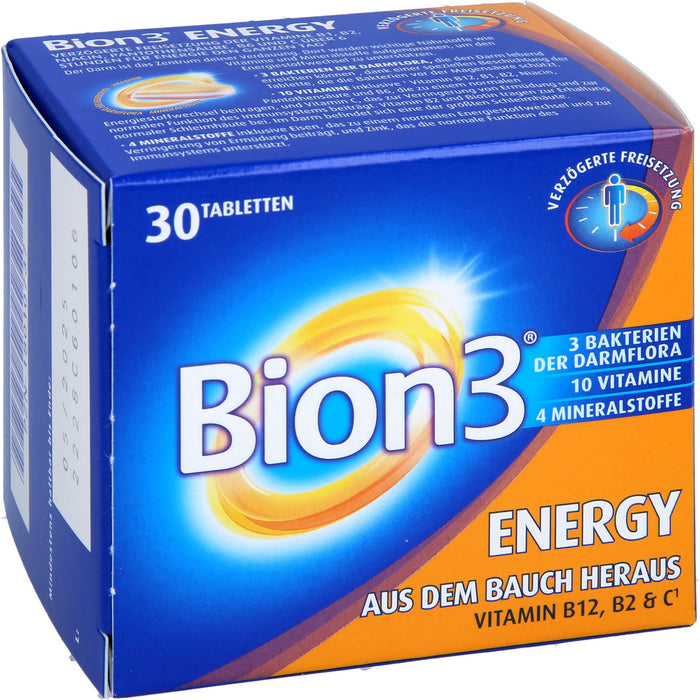 Bion3 Energy Tabletten zur Darm- & Energieunterstützung, 30 pc Tablettes