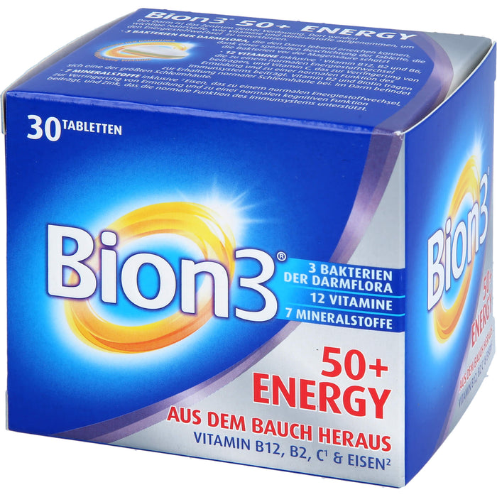 Bion3 Energy 50+ Tabletten Multivitamin für Darm- & Energieunterstützung, 30 pcs. Tablets