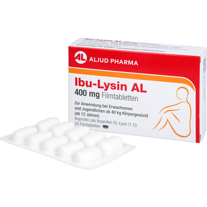 Ibu-Lysin AL 400 mg Filmtabletten bei akuten Schmerzen, 20 pcs. Tablets