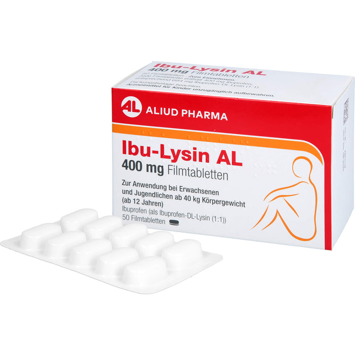 Ibu-Lysin AL 400 mg Filmtabletten bei akuten Schmerzen, 50 pc Tablettes