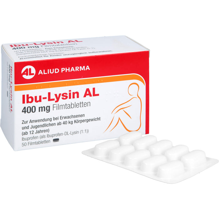 Ibu-Lysin AL 400 mg Filmtabletten bei akuten Schmerzen, 50 pc Tablettes