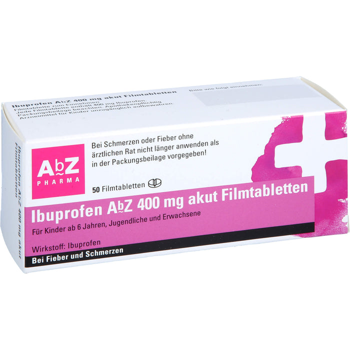 Ibuprofen AbZ 400 mg akut Filmtabletten bei Fieber und Schmerzen, 50 pc Tablettes