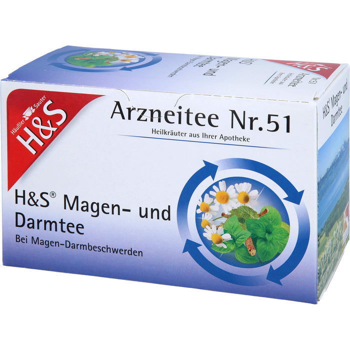 H&S Arzneitee Nr. 51 Magen- und Darmtee bei Magen-Darmbeschwerden, 20 pcs. Sachets