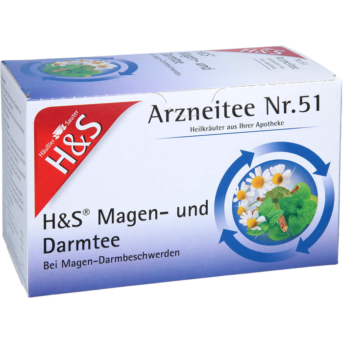 H&S Arzneitee Nr. 51 Magen- und Darmtee bei Magen-Darmbeschwerden, 20 pcs. Sachets