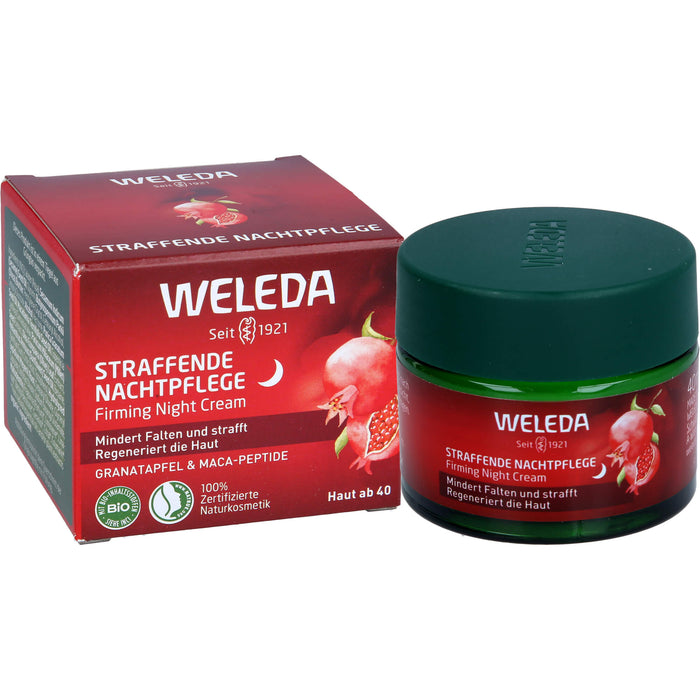 WELEDA straffende Nachtpflege mit Granatapfel & Maca-Peptiden mindert Falten  und regeneriert die Haut, 40 ml Cream