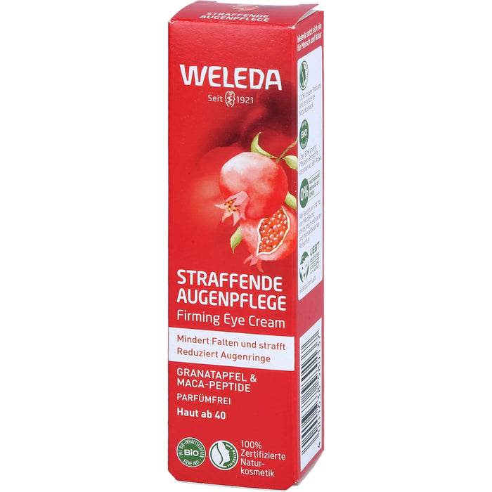 WELEDA straffende Augenpflege Granatapfel & Maca-Peptide mindert Falten und strafft und reduziert Augenringe, 12 ml Cream