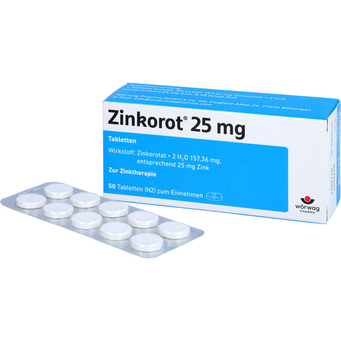 Zinkorot 25 mg Tabletten zur Zinktherapie, 50 pcs. Tablets