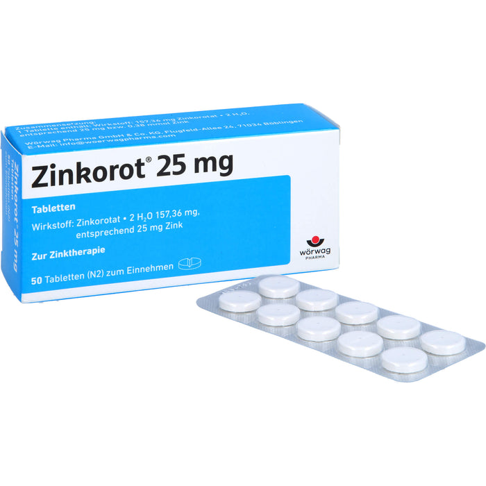 Zinkorot 25 mg Tabletten zur Zinktherapie, 50 pcs. Tablets