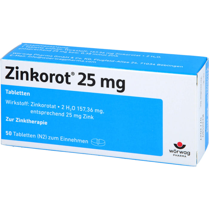Zinkorot 25 mg Tabletten zur Zinktherapie, 50 pcs. Tablets