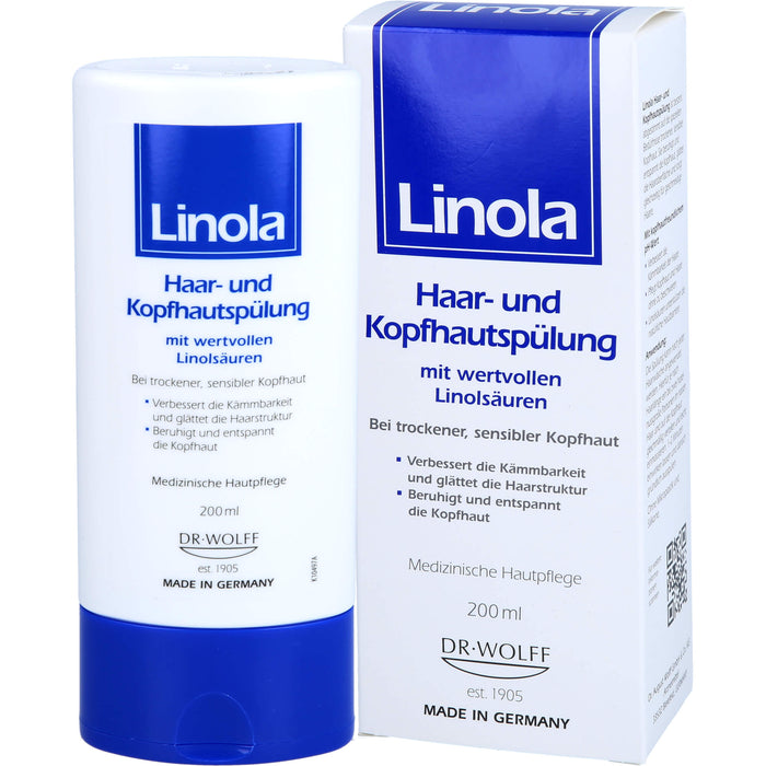 Linola Haar- und Kopfhautspülung für trockene und empfindliche Kopfhaut, 200 ml Creme