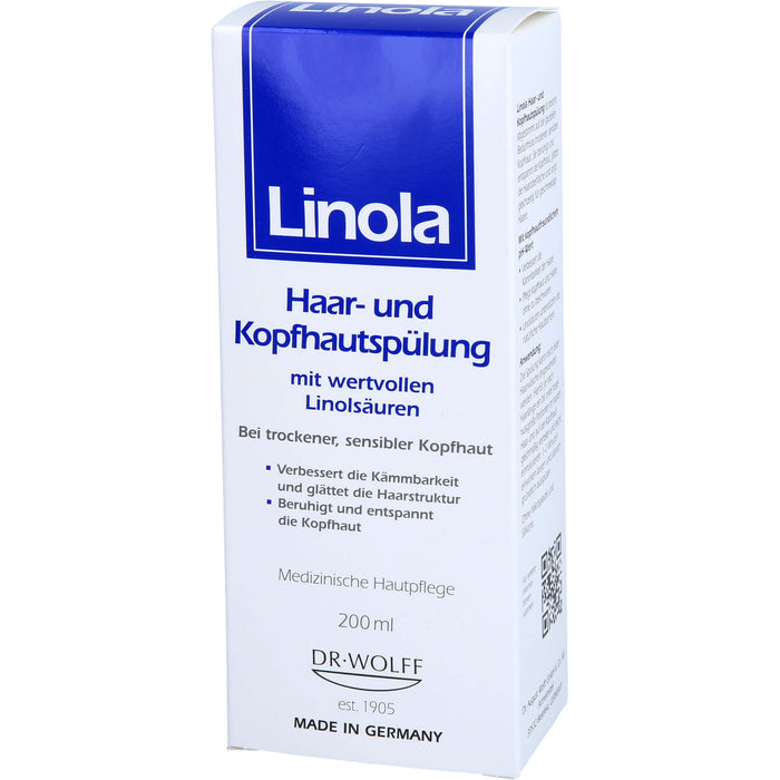 Linola Haar- und Kopfhautspülung für trockene und empfindliche Kopfhaut, 200 ml Creme