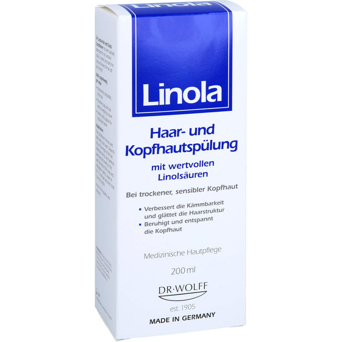 Linola Haar- und Kopfhautspülung für trockene und empfindliche Kopfhaut, 200 ml Creme