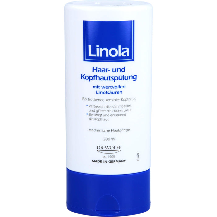 Linola Haar- und Kopfhautspülung für trockene und empfindliche Kopfhaut, 200 ml Creme