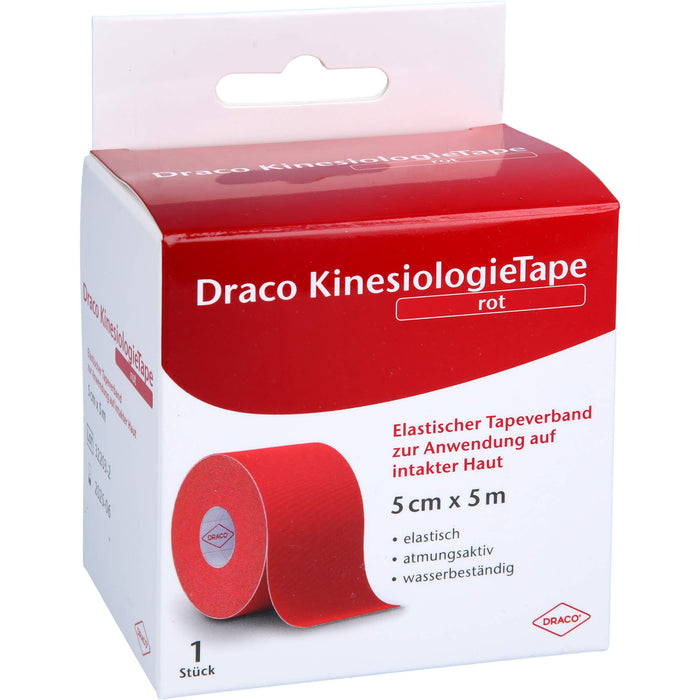 Draco KinesiologieTape rot 5 cm x 5 m elastischer Tapeverband, 1 pcs. dressing