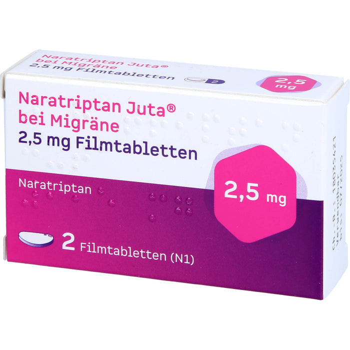 Naratriptan Juta bei Migräne 2,5 mg Filmtabletten, 2 St. Tabletten