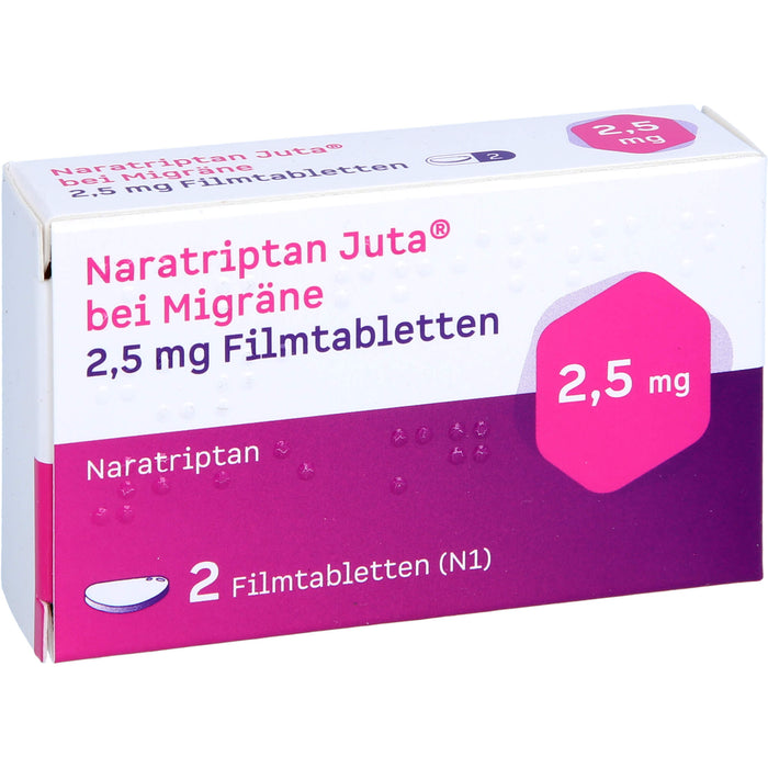 Naratriptan Juta bei Migräne 2,5 mg Filmtabletten, 2 St. Tabletten