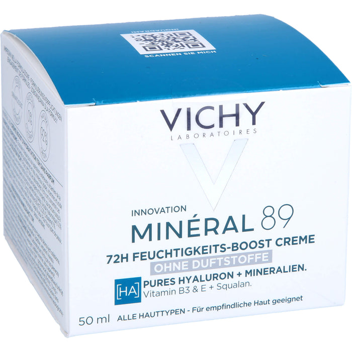 VICHY Minéral 89 72 h Feuchtigkeits-Boost Creme für normale Haut, 50 ml Creme