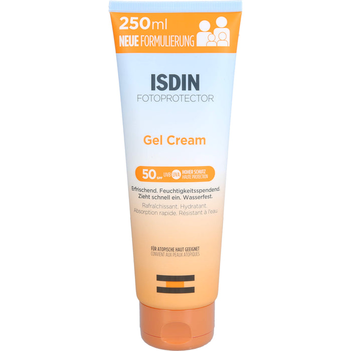 ISDIN Fotoprotector Gel Cream LSF 50 Sonnenmilch für empfindliche Haut, 250 ml Creme