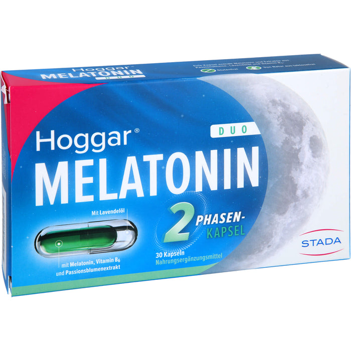 Hoggar Melatonin Duo Kapseln trägt dazu bei, die Einschlafzeit zu verkürzen, 30 pcs. Capsules