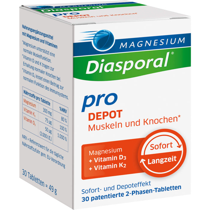 Magnesium-Diasporal Pro Depot Tabletten für Muskeln und Knochen, 30 pc Tablettes