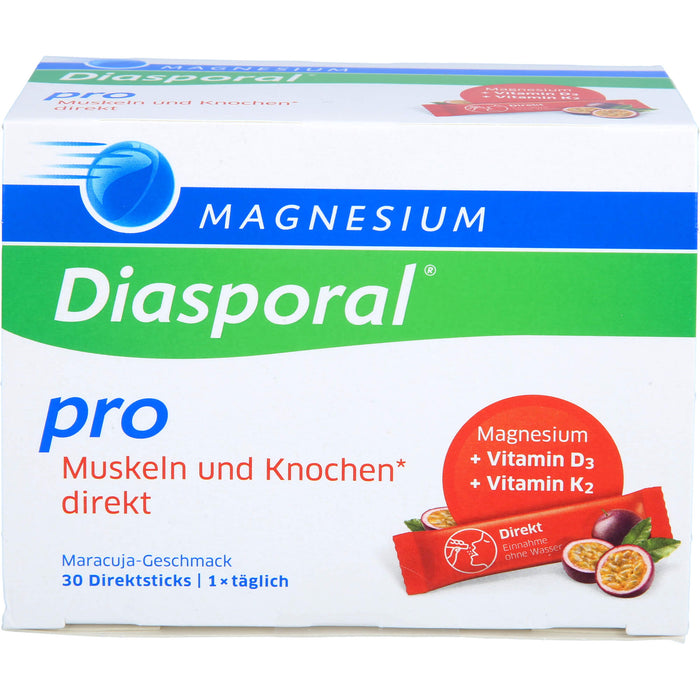 Magnesium-Diasporal Pro Direktgranulat für Muskeln und Knochen mit Maracuja-Geschmack, 30 St. Sticks