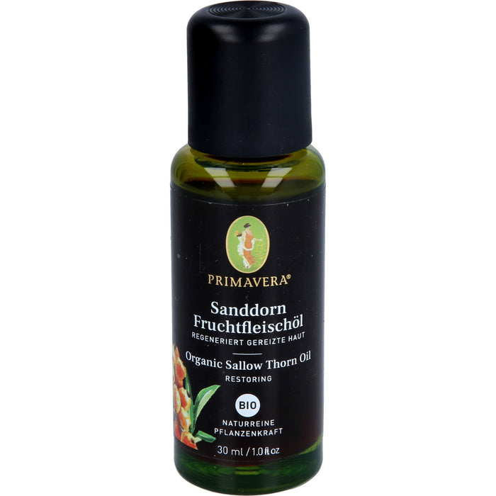 PRIMAVERA Sanddorn Fruchtfleischöl bio regeneriert gereizte Haut, 30 ml Öl