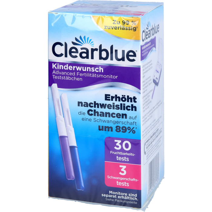 Clearblue Fertilitätsmonitor Teststäbchen zur Ermittlung des Fruchtbarkeitsstatuses, 33 pcs. Test strips