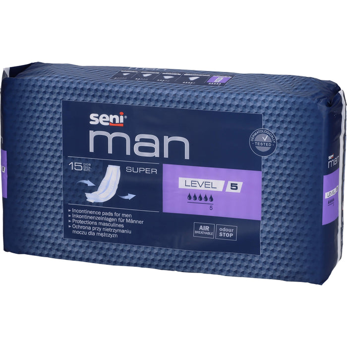 Seni Man Super Level 5 Inkontinenzeinlagen, 15 pc Dépôts